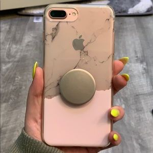 Pink and marble iPhone case